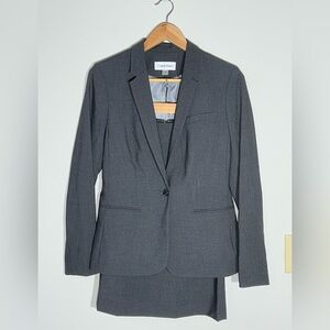 Calvin Klein Charcoal Suit Jacket and Skirt